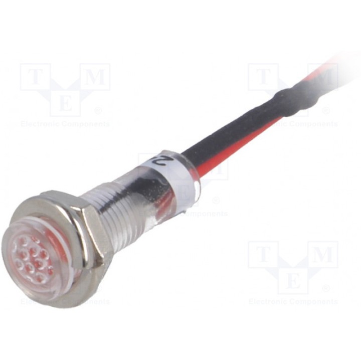 Индикаторная лампа LED плоский SCI R9-79L-11-24RED (ILL6-24R)
