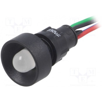 Индикаторная лампа LED вогнутый POLAM-ELTA LRGB-D10-230ACWK