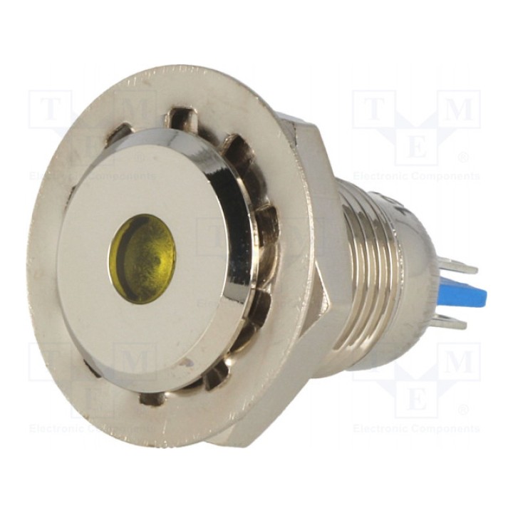 Индикаторная лампа led плоский ONPOW GQ12F-DY12 (GQ12F-D/Y/12)