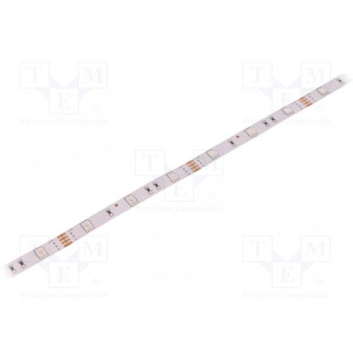 Лента LED RGB LED/м 30 SMD 5050 WISVA OPTOELECTRONICS HH-SRGB30F010-5050-12 WHITE PCB IP20 (HH-RGBAI-5050FWNA)