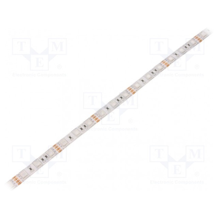 Лента LED RGB LED/м 60 SMD 5050 WISVA OPTOELECTRONICS HH-SRGB60F010-5050-12 WHITE PCB IP65A (HH-RGBGI-5050FWA)