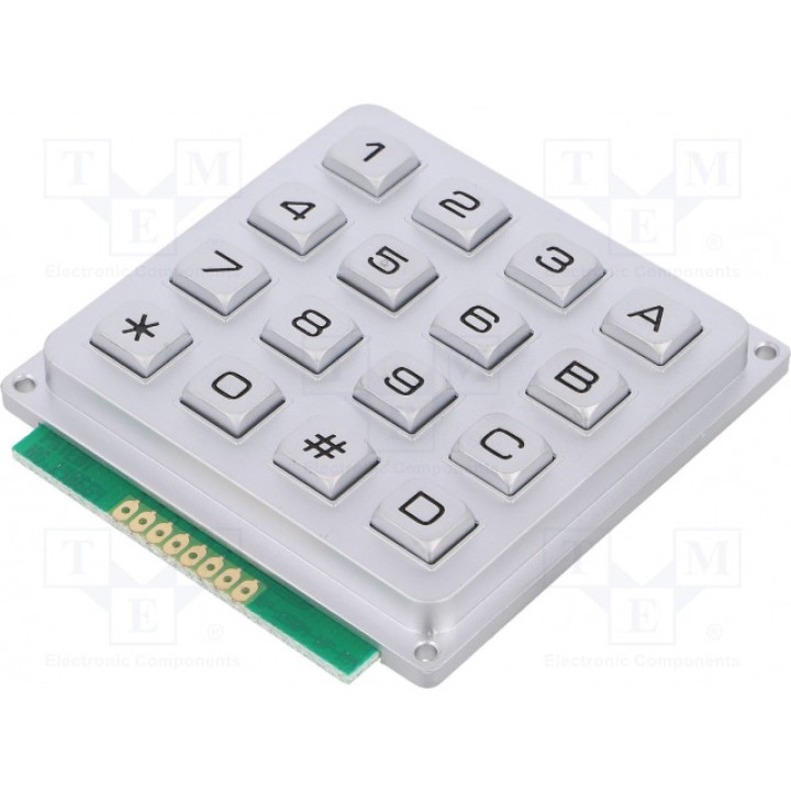 Клавиатура металл количество кнопок 16 ACCORD AK-1604-N-SSB-WP-MM (KB1604-MNS-WP)