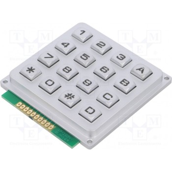 Клавиатура металл количество кнопок 16 ACCORD AK-1604-N-SSL-WP-MM-BL