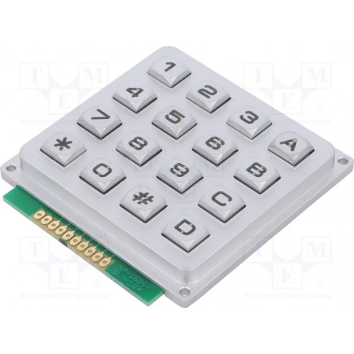 Клавиатура металл количество кнопок 16 ACCORD AK-1604-N-SSL-WP-MM-BL (KB1604-MNS-WP-B)