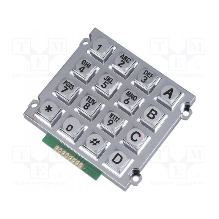 Клавиатура металл количество кнопок 16 ACCORD AK-1607-A-SSB-WP-MM (KB1607-MAS-WP)