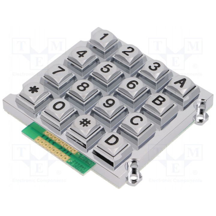 Клавиатура металл количество кнопок 16 ACCORD AK-1607-N-SSB-WP-MM (KB1607-MNS-WP)