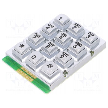 Клавиатура металл количество кнопок 12 ACCORD AK-207-A-SSB-WP-MM