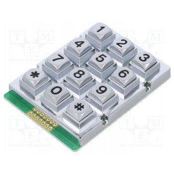 Клавиатура металл количество кнопок 12 ACCORD AK-207-N-SSB-WP-MM