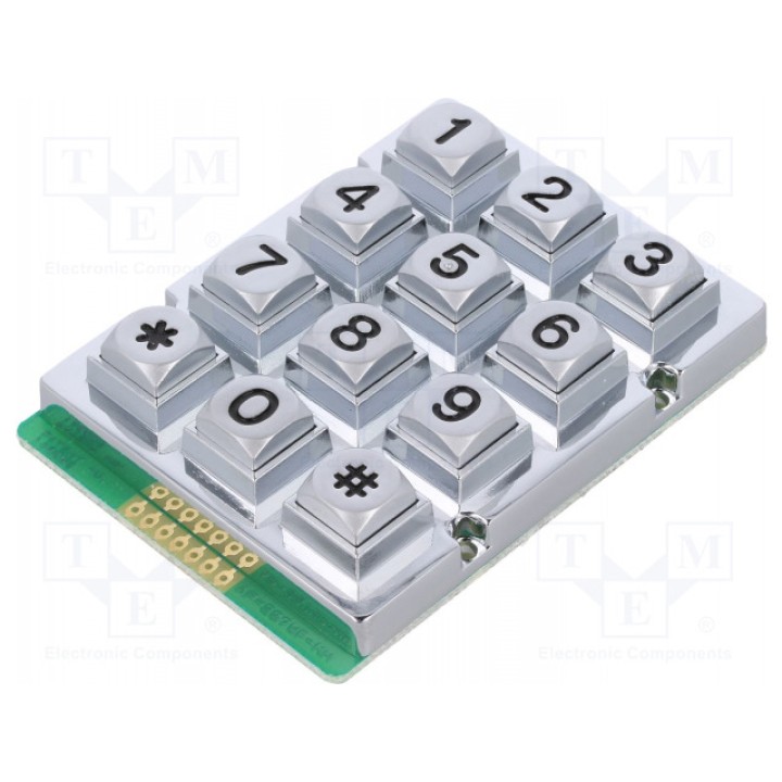 Клавиатура металл количество кнопок 12 ACCORD AK-207-N-SSB-WP-MM (KB207-MNS-WP)
