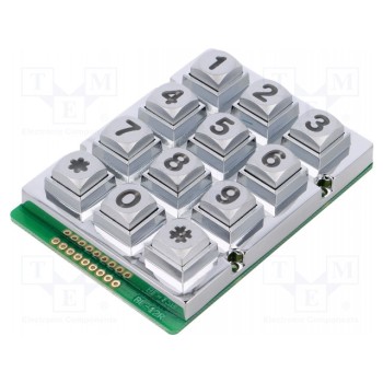 Клавиатура металл количество кнопок 12 ACCORD AK-207-N-SSL-WP-MM-DS