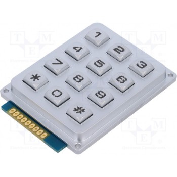 Клавиатура металл количество кнопок 12 ACCORD AK-304-N-SSL-WP-MM-BL