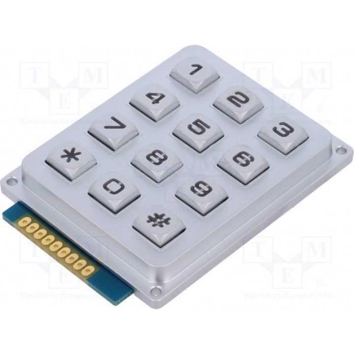 Клавиатура металл количество кнопок 12 ACCORD AK-304-N-SSL-WP-MM-BL (KB304-MNS-WP-B)