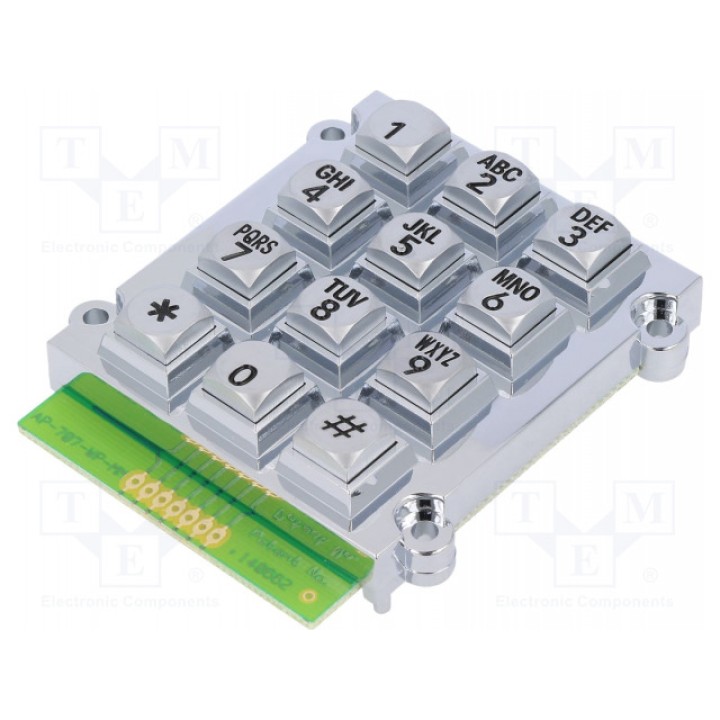 Клавиатура металл количество кнопок 12 ACCORD AK-707-A-SSB-WP-MM (AK-707-A-SSB-WP-MM)
