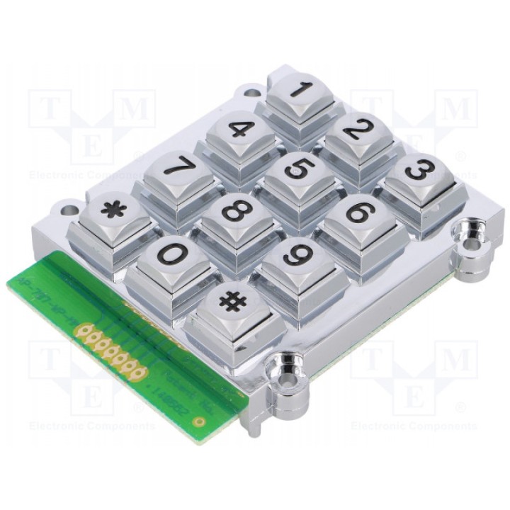 Клавиатура металл количество кнопок 12 ACCORD AK-707-N-SSB-WP-MM (KB707-MNS-WP)