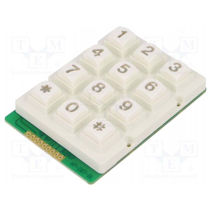 Клавиатура пластик количество кнопок 12 ACCORD AK-207-N-WWL-WP (KB207-PNW-WP-G)