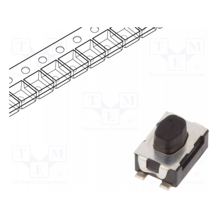 Тактовая кнопка spst-no C&K Y78B44110FP (KMR441GLFS)