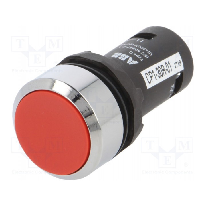 Переключатель кнопочный 1-позиционный ABB 1SFA619100R3041 (CP1-30R-01)
