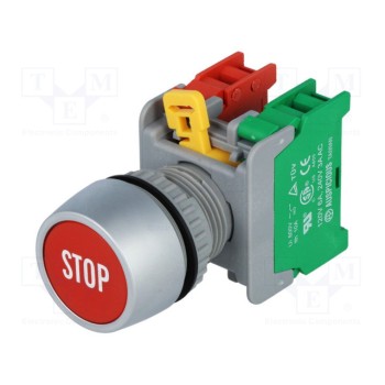 Переключатель кнопочный 1-позиционный AUSPICIOUS PBF22-1OC R STOP