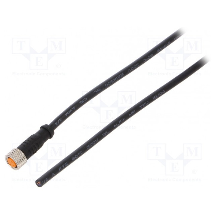 Соединительный кабель M8 PIN 3 прямой 5м LUTRONIC 0800 03 300 5M (080003300-5M)