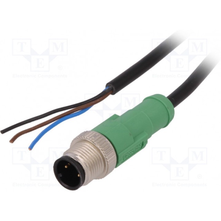 Соединительный кабель M12 PIN 3 прямой PHOENIX CONTACT SAC-3P-M12MS1,5-PVC (1414434)