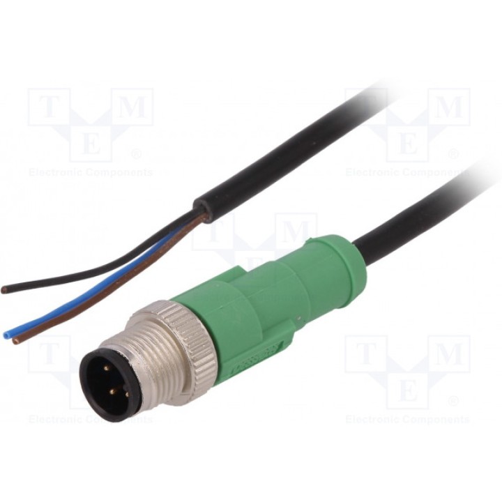 Соединительный кабель M12 PIN 3 прямой PHOENIX CONTACT SAC-3P-M12MS3,0-PVC (1414435)