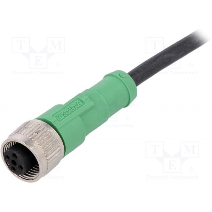 Соединительный кабель M12 PIN 4 прямой PHOENIX CONTACT SAC-4P-5,0-PURM12FS (1668124)