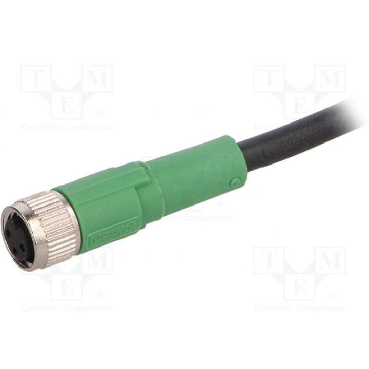 Соединительный кабель M8 PIN 3 прямой PHOENIX CONTACT SAC-3P-1,5-PURM8FS (1669712)