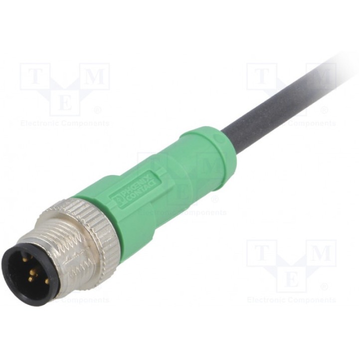 Соединительный кабель M12 PIN 5 прямой PHOENIX CONTACT SAC-5P-M12MS1,5-PUR (1669767)