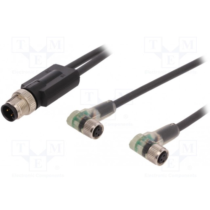 Соединительный кабель M12M8 PIN 3 1м LAPP KABEL AB-C3-M12Y-1,0PUR-M8FA-2L (22260524)