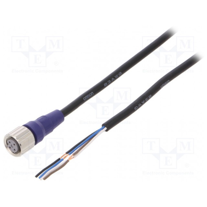 Соединительный кабель M12 PIN 4 прямой OMRON XS2F-LM12PVC4S2M (XS2FLM12PVC4S2M)