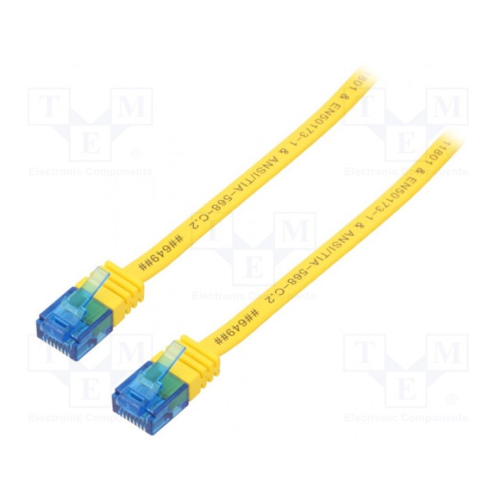 Patch cord U/UTP 6a многопров Cu Goobay 96340 (F.U-UTP6A-CU-050YL)