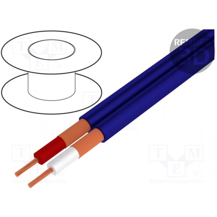 Провод микрофонный 2x025мм2 синий TASKER C121 BLUE (TAS-C121-BL)