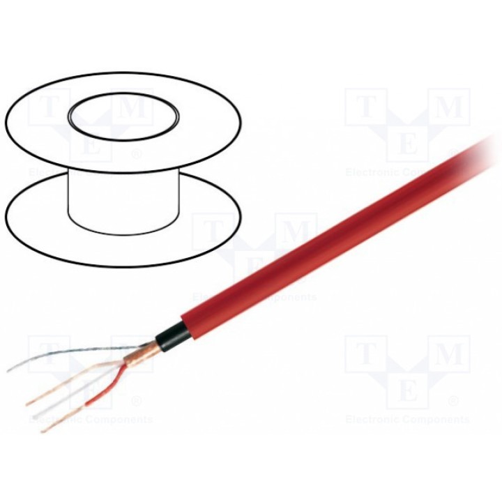 Провод микрофонный 1x2x022мм2 TASKER C301 RED (TAS-C301RD)
