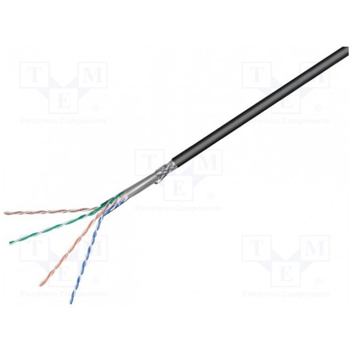 Провод SF/UTP 5e для наружного монтажа Goobay 57296 (SF-UTP5-SCCA-100-O)