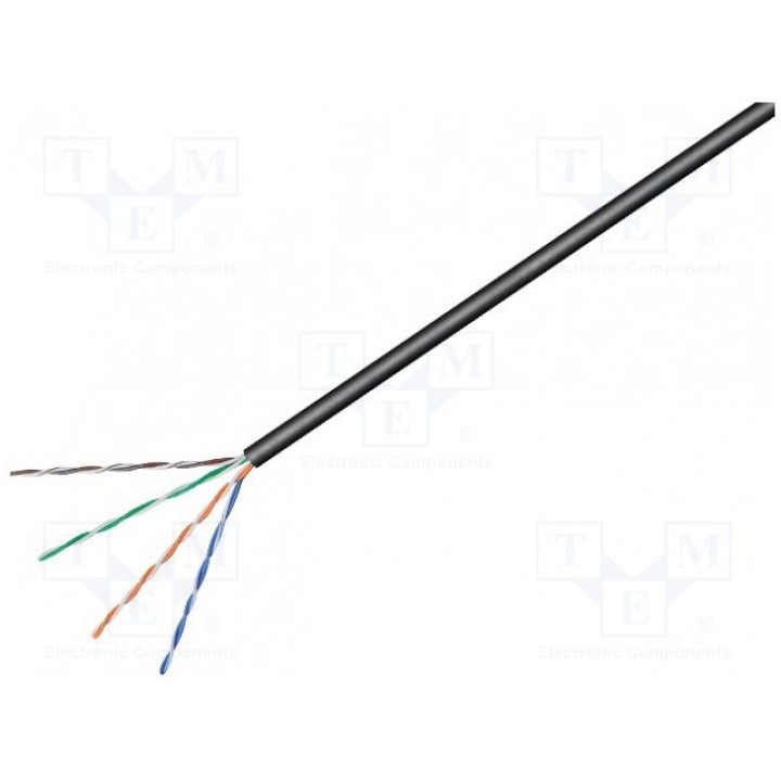 Провод U/UTP 5e для наружного монтажа Goobay 57196 (U-UTP5-FCCA-100-O)