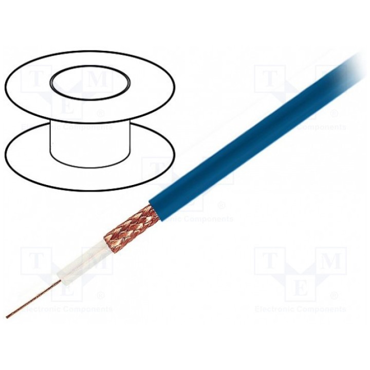 Провод коаксиальный RG59-flex 1x75Ом TASKER RG59 FLEX BLUE (TAS-RG59-FLEX-BL)