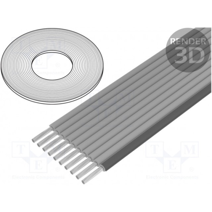 Провод плоский 0635мм многопров Cu 3M 375610 (100FT) (3756-10)