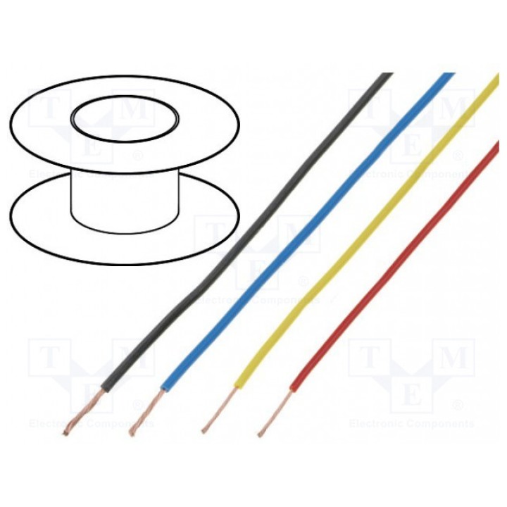 Провод UL1007 многопров Cu 24AWG POLOLU STRANDED WIRE: WHITE, 24 AWG, 60 (POLOLU-2639)