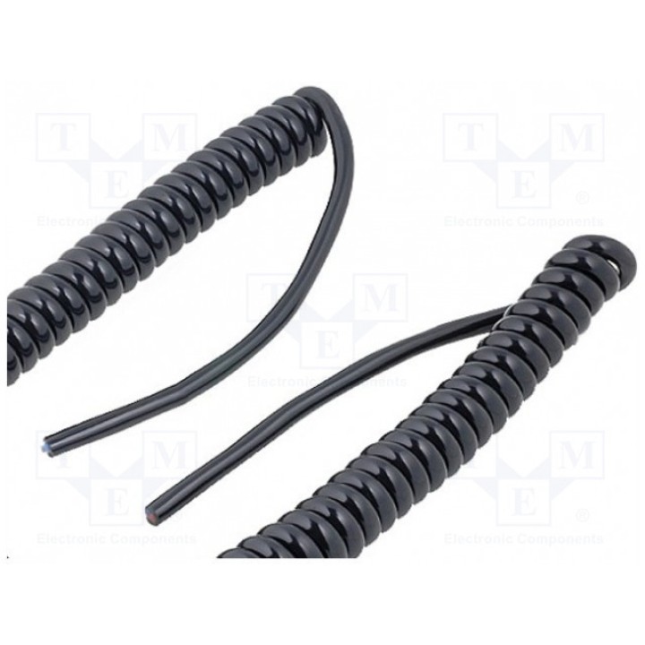 Wire coiled 2x014mm2 unshielded PUR HELUKABEL 85555 (HELUKABEL-85555)