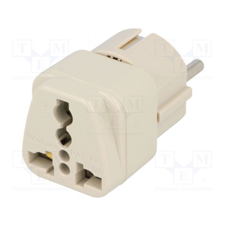 Переходник адаптер конфиг.выводов 2p+pe (ADAPTER-GERMANY)