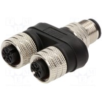 Тройник м12 "папа",2 м12 "мама" MOLEX 120068-5105