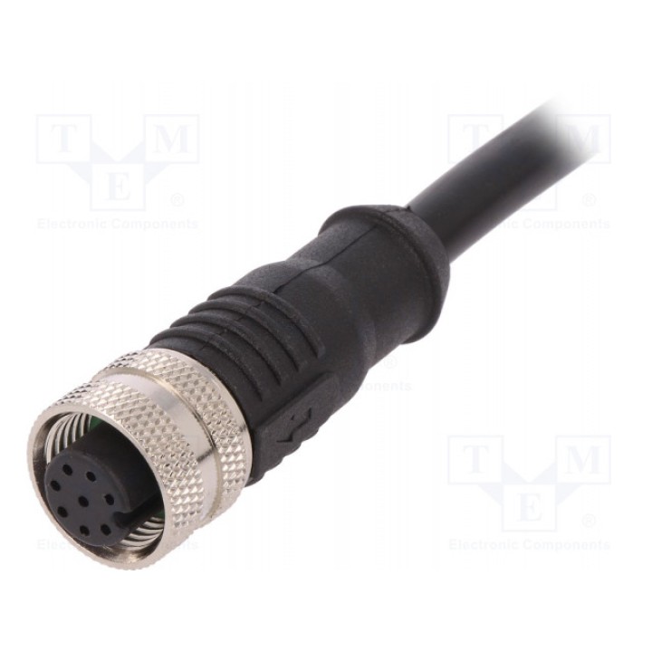 Вилка m12 BULGIN PXPTPU12FBF08ACL010PUR (PXPTPU12FBF08AC010)