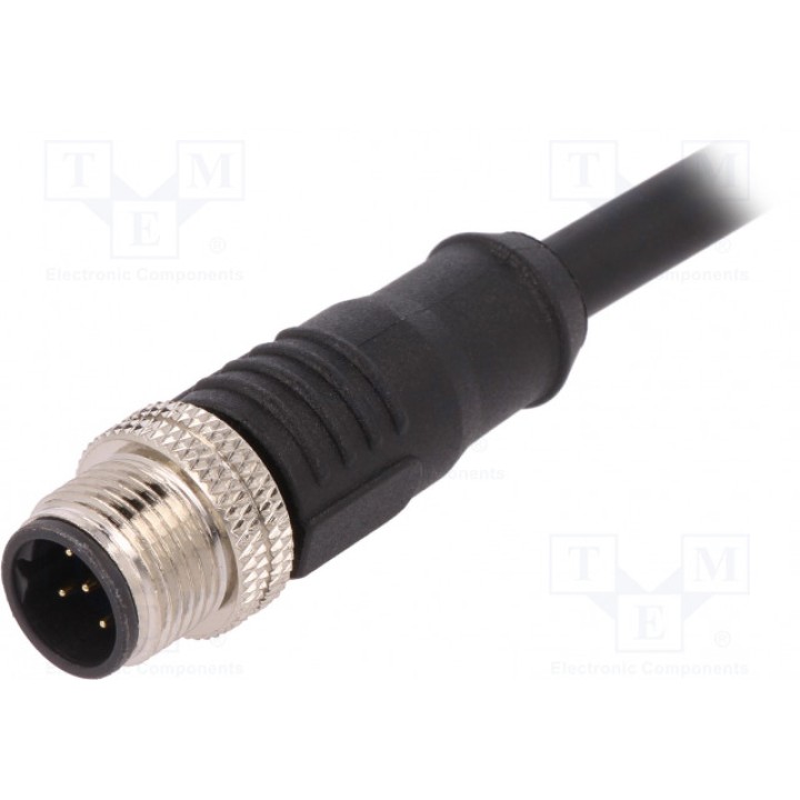 Вилка m12 BULGIN PXPTPU12FIM05BCL010PUR (PXPTPU12FIM05BC010)