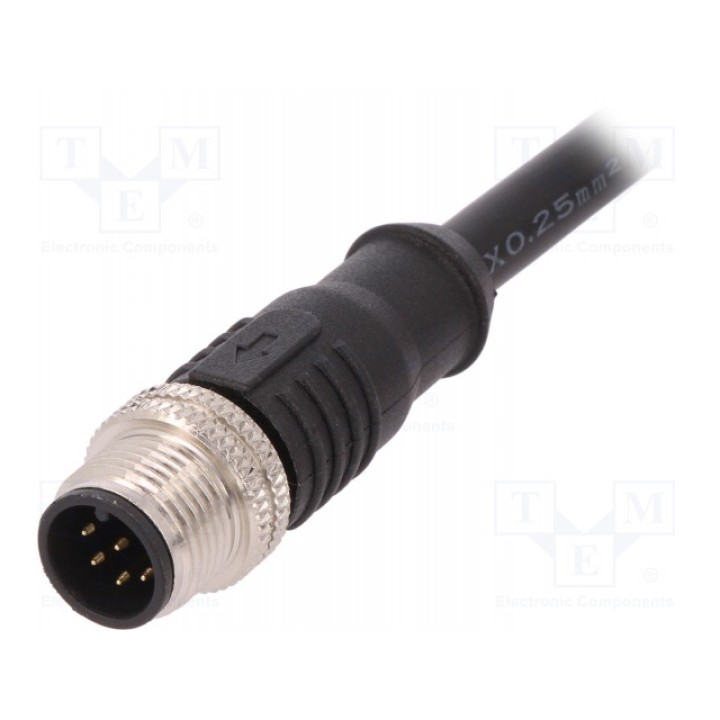 Вилка m12 BULGIN PXPTPU12FIM08ACL010PUR (PXPTPU12FIM08AC010)