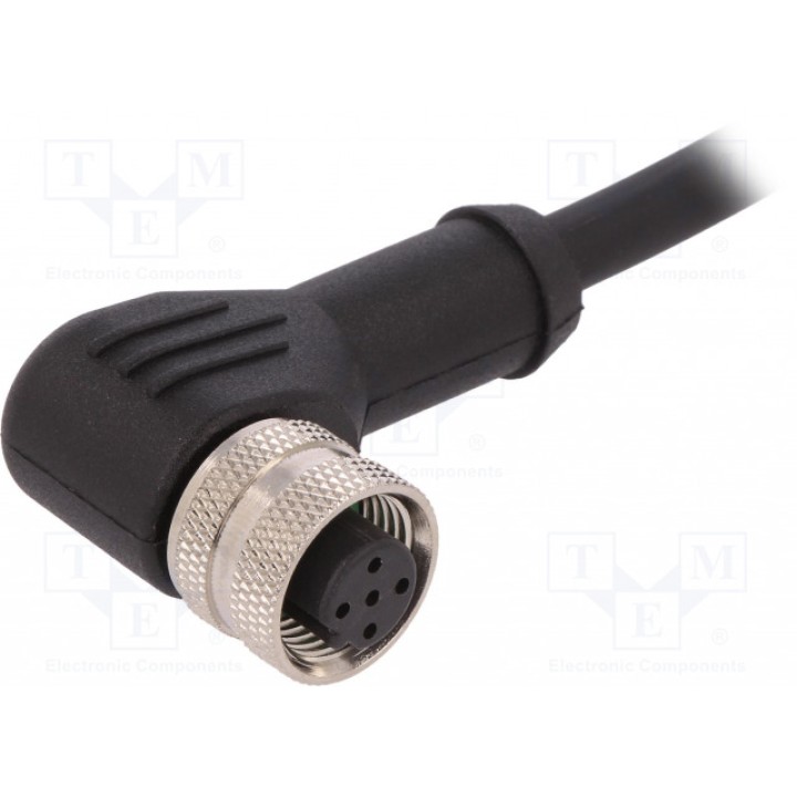 Вилка m12 BULGIN PXPTPU12RAF05BCL010PUR (PXPTPU12RAF05BC010)