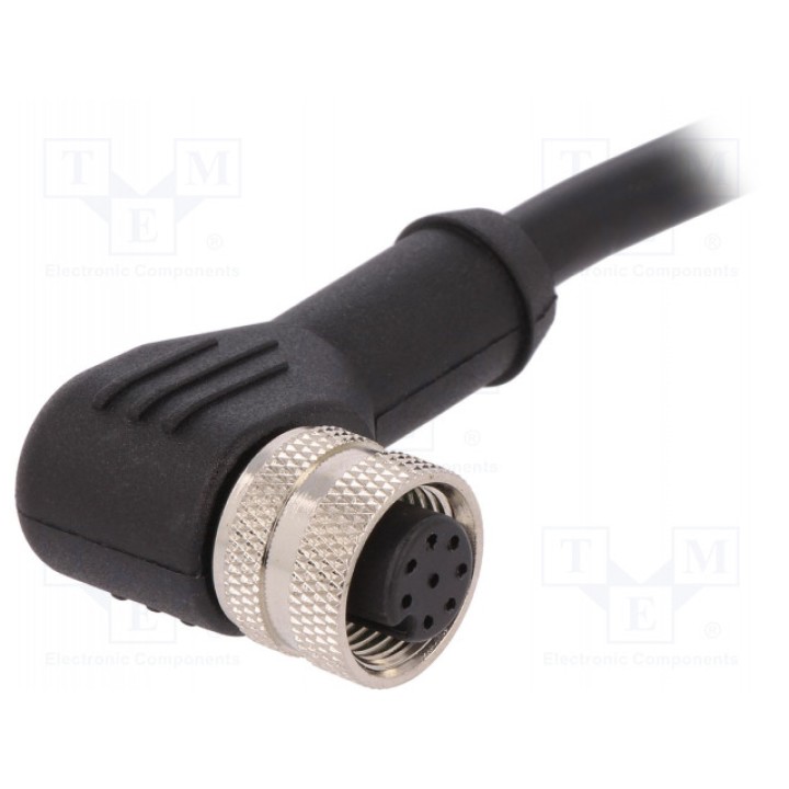 Вилка m12 BULGIN PXPTPU12RAF08ACL010PUR (PXPTPU12RAF08AC010)