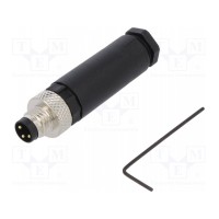 Разъем m8 "папа" DEGSON ELECTRONICS PB-M8A-03P-MM-SL7001-00A(H)