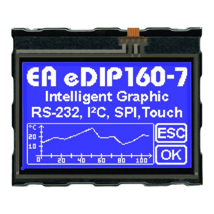 Дисплей lcd графический ELECTRONIC ASSEMBLY EA EDIP160B-7LWT (EAEDIP160B-7LWT)