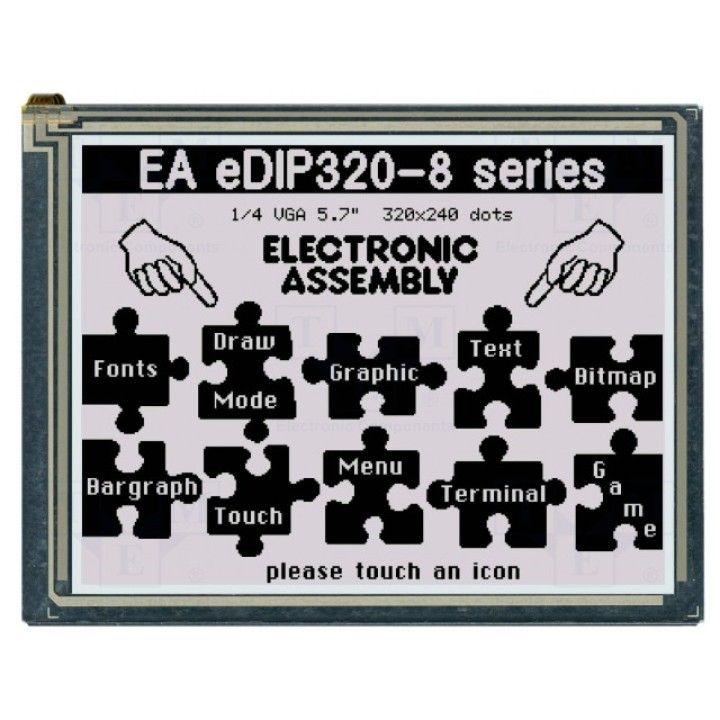 Дисплей LCD графический ELECTRONIC ASSEMBLY EA EDIP320J-8LWT (EAEDIP320J-8LWT)