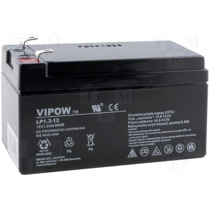 Свинцовый аккумулятор VIPOW ACCU-HP1.3-12(BAT0213)